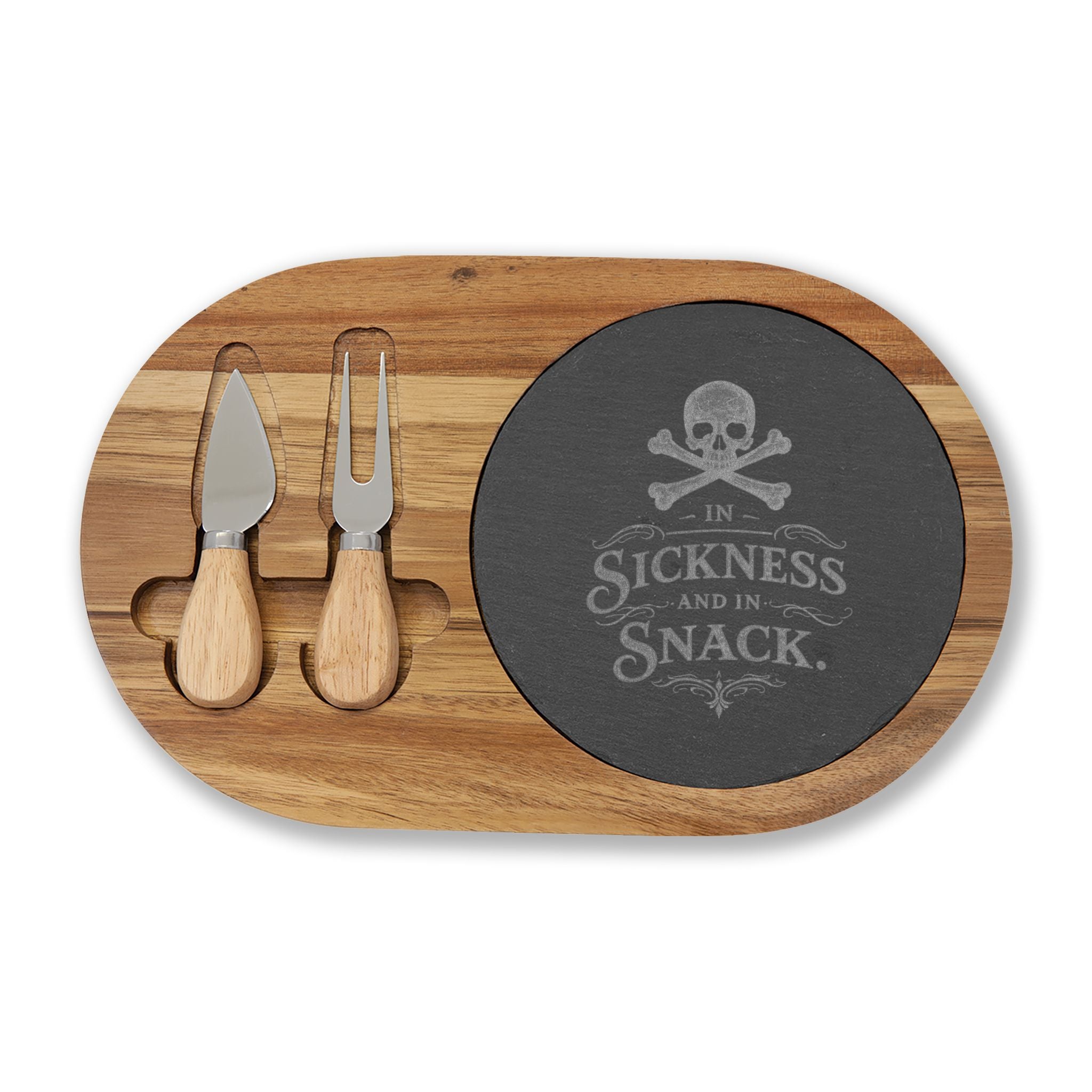 In Sickness and in Snack Engraved Charcuterie Board