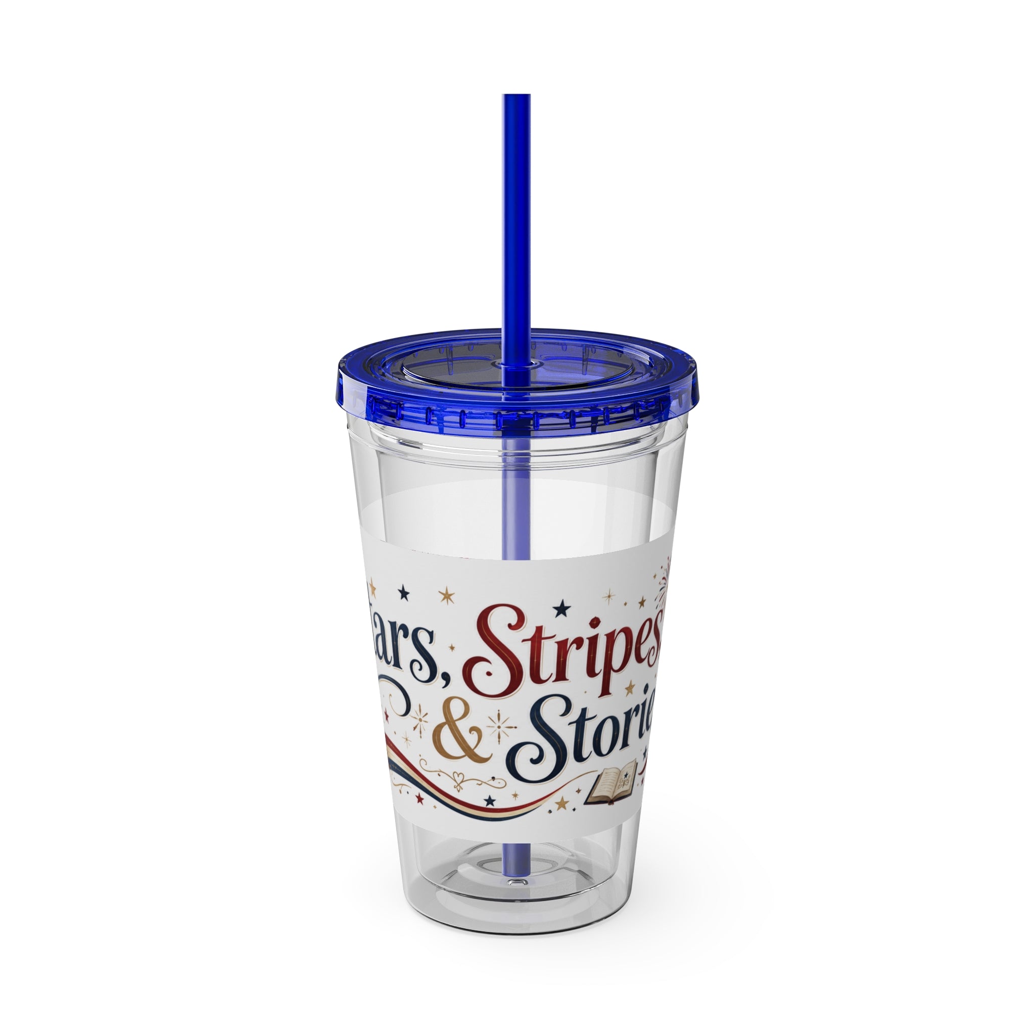 Tumbler — 'Stars, Stripes & Stories' 16oz Insulated Straw Cup