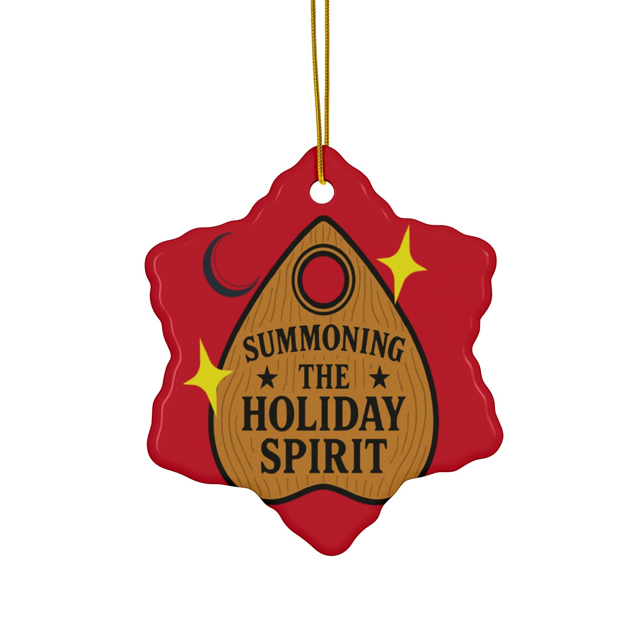 “Summoning the Holiday Spirit” Ouija Planchette Christmas Tree Ornament
