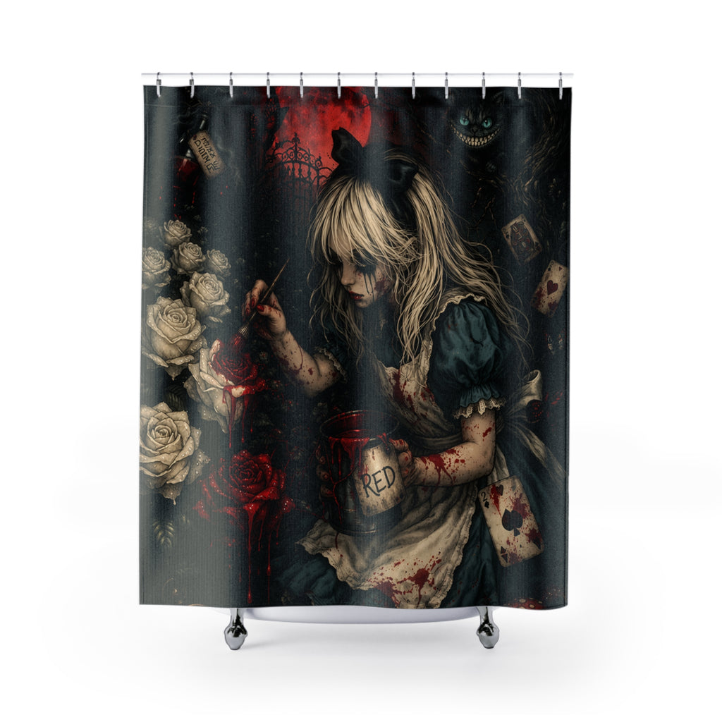 Paint the Roses Red Shower Curtain | Wonderland After Dark Collection