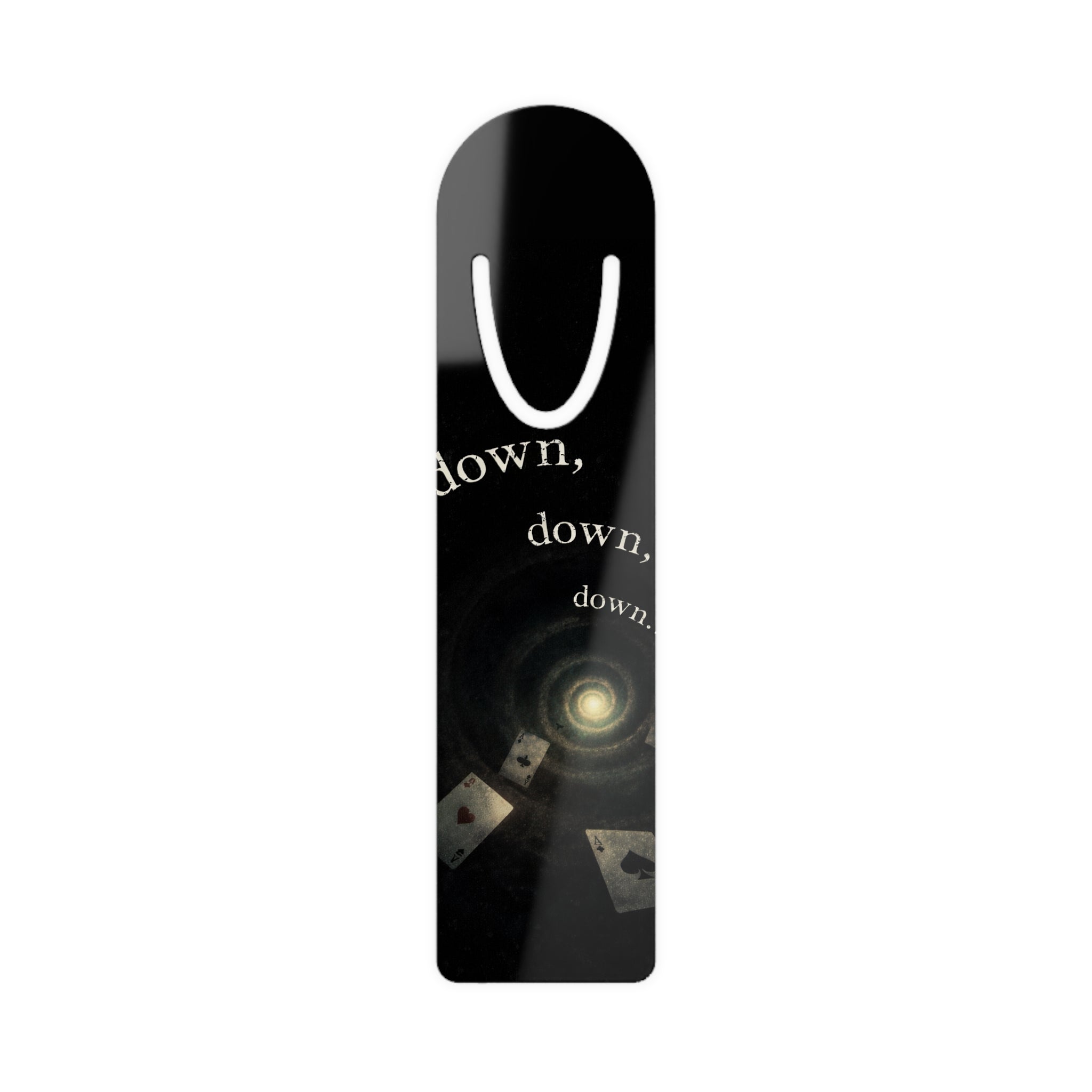 Alice in Wonderland 'Down, Down' Metal Bookmark — Gothic Playing Cards Vortex