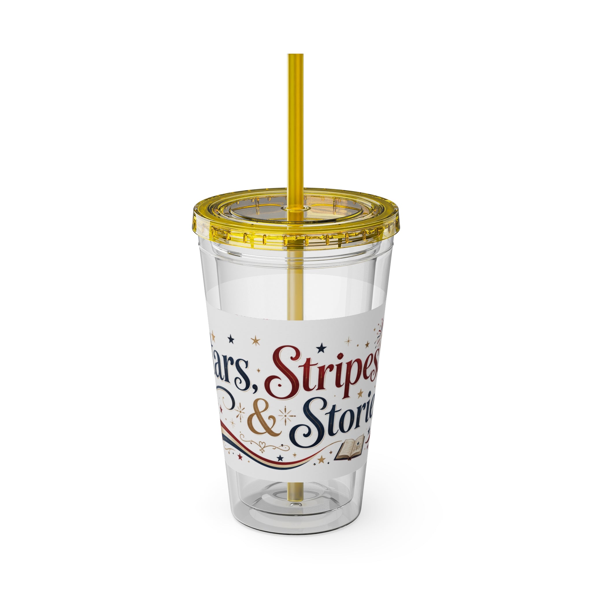 Tumbler — 'Stars, Stripes & Stories' 16oz Insulated Straw Cup