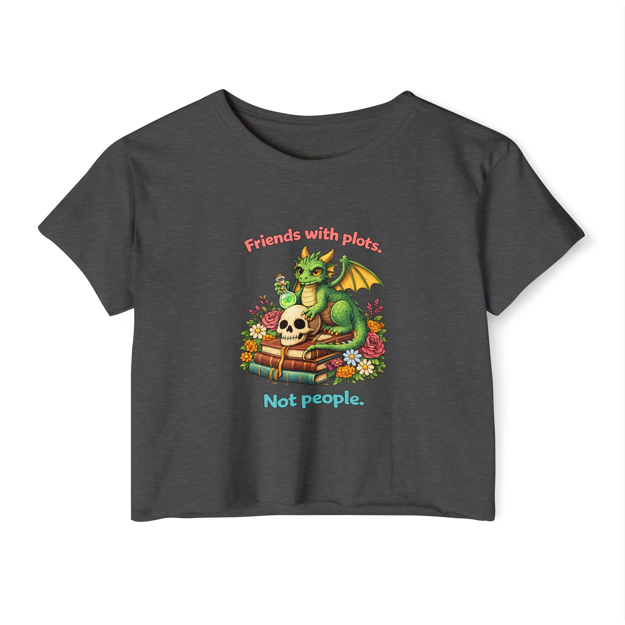 Book Dragon Energy – Friends With Plots Not People Crop Top