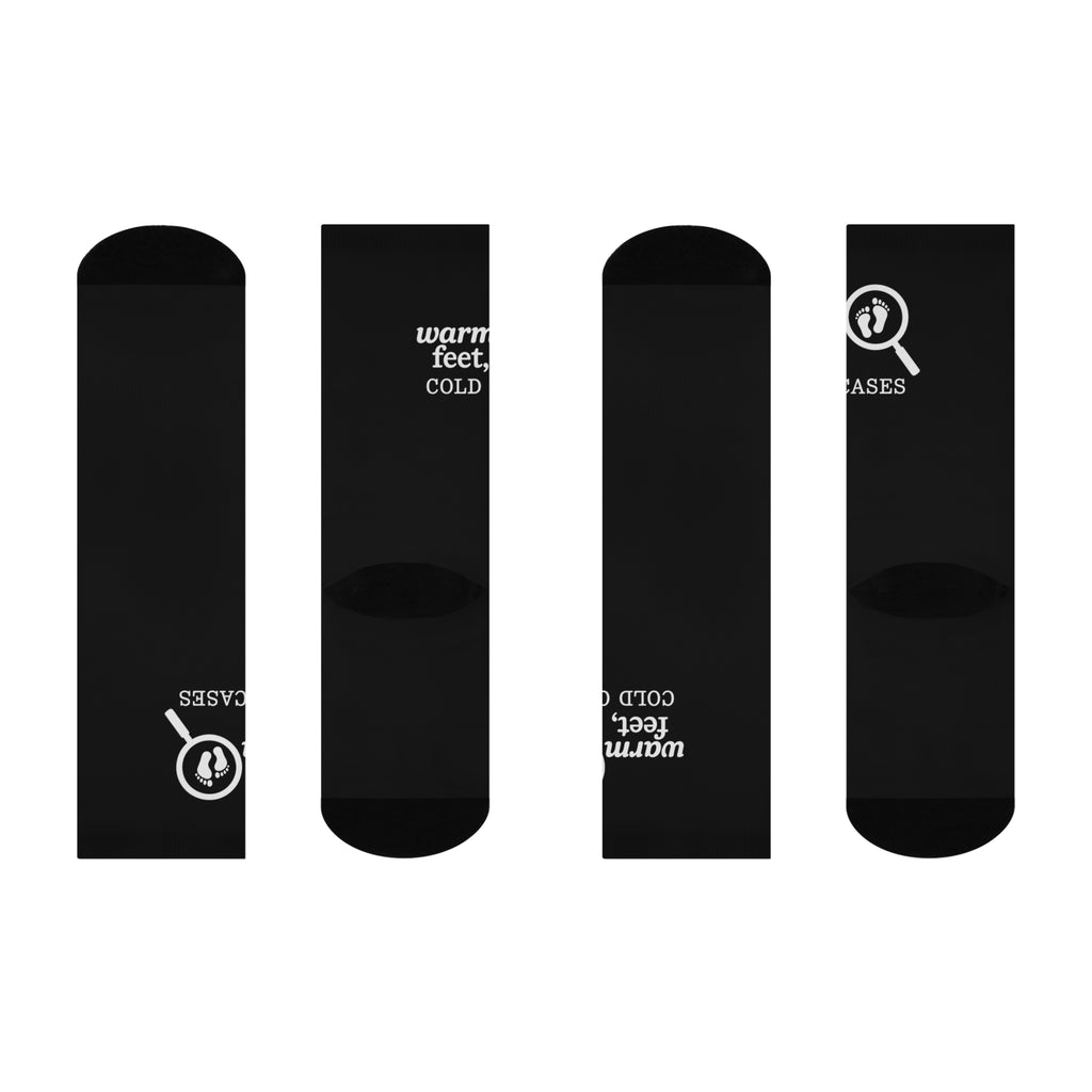 Warm Feet, Cold Cases Cushioned Crew Socks — Detective Cozy Novelty Socks