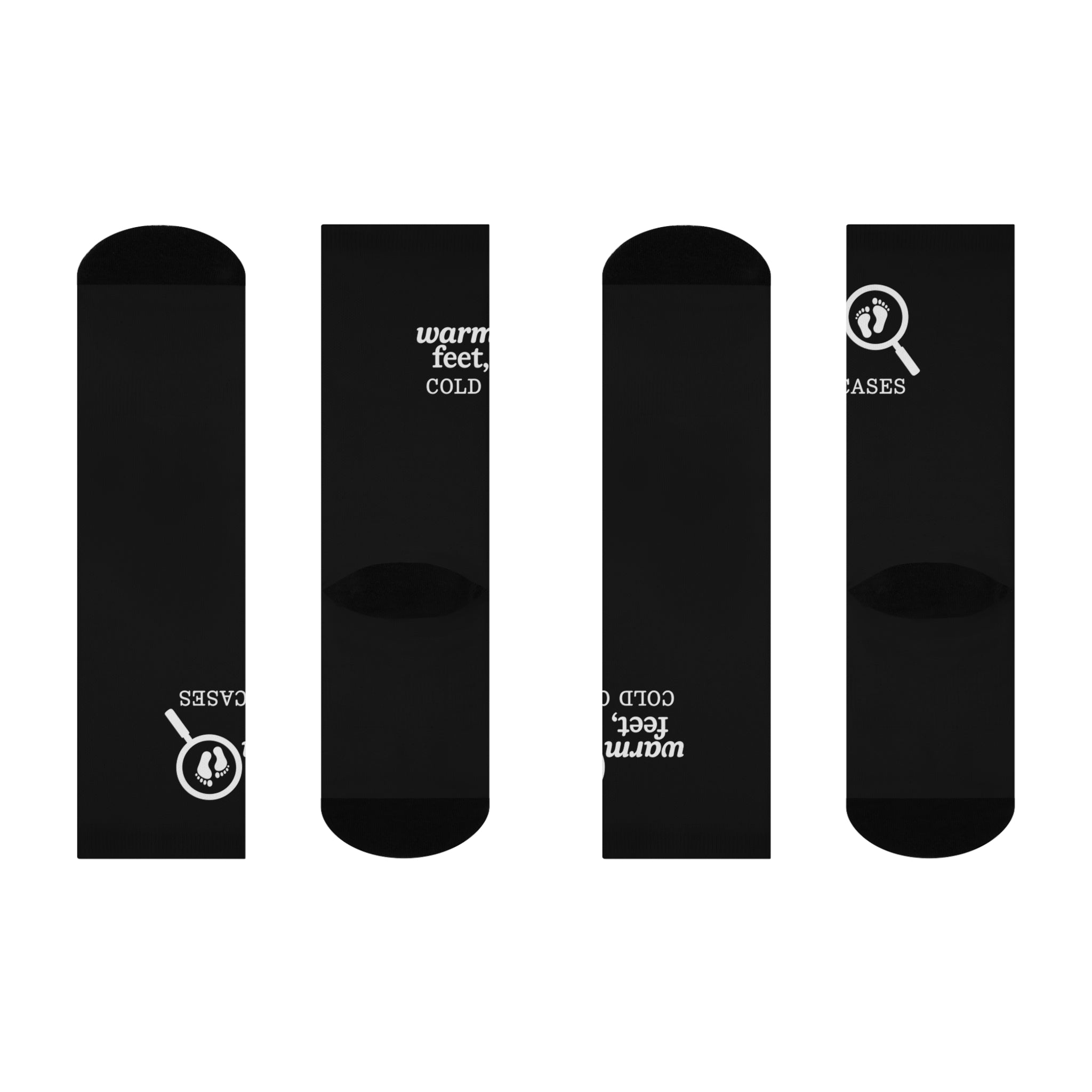 Warm Feet, Cold Cases Cushioned Crew Socks — Detective Cozy Novelty Socks