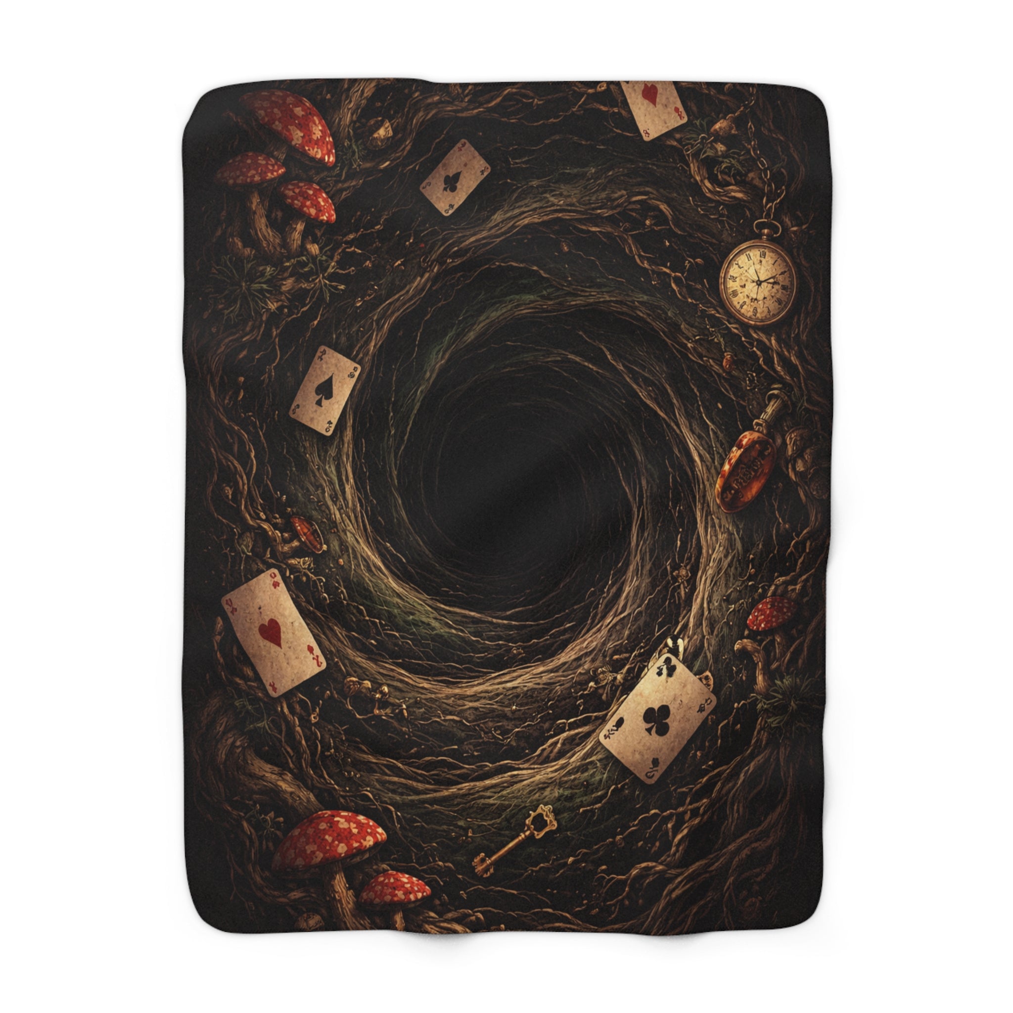Down the Rabbit Hole Sherpa Fleece Blanket | Wonderland After Dark Collection