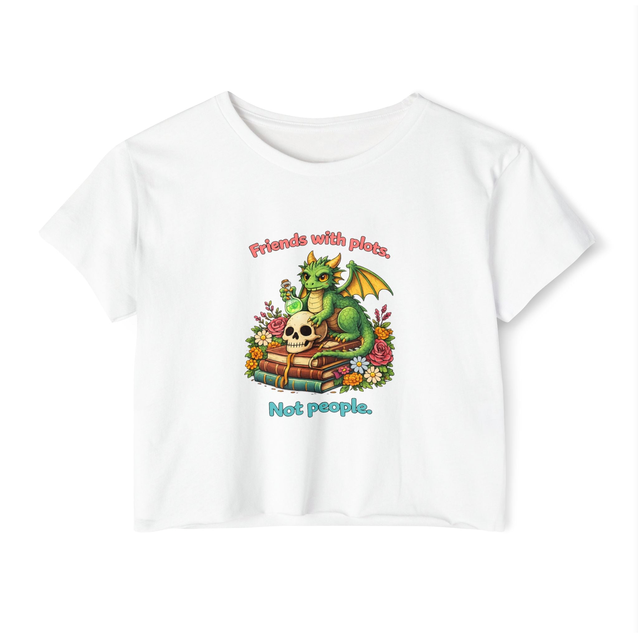 Book Dragon Energy – Friends With Plots Not People Crop Top