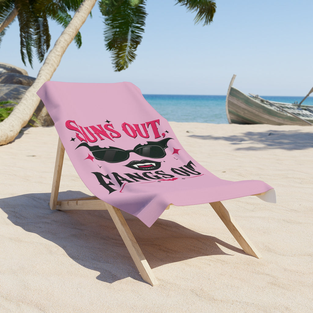 Suns Out, Fangs Out Beach Towel