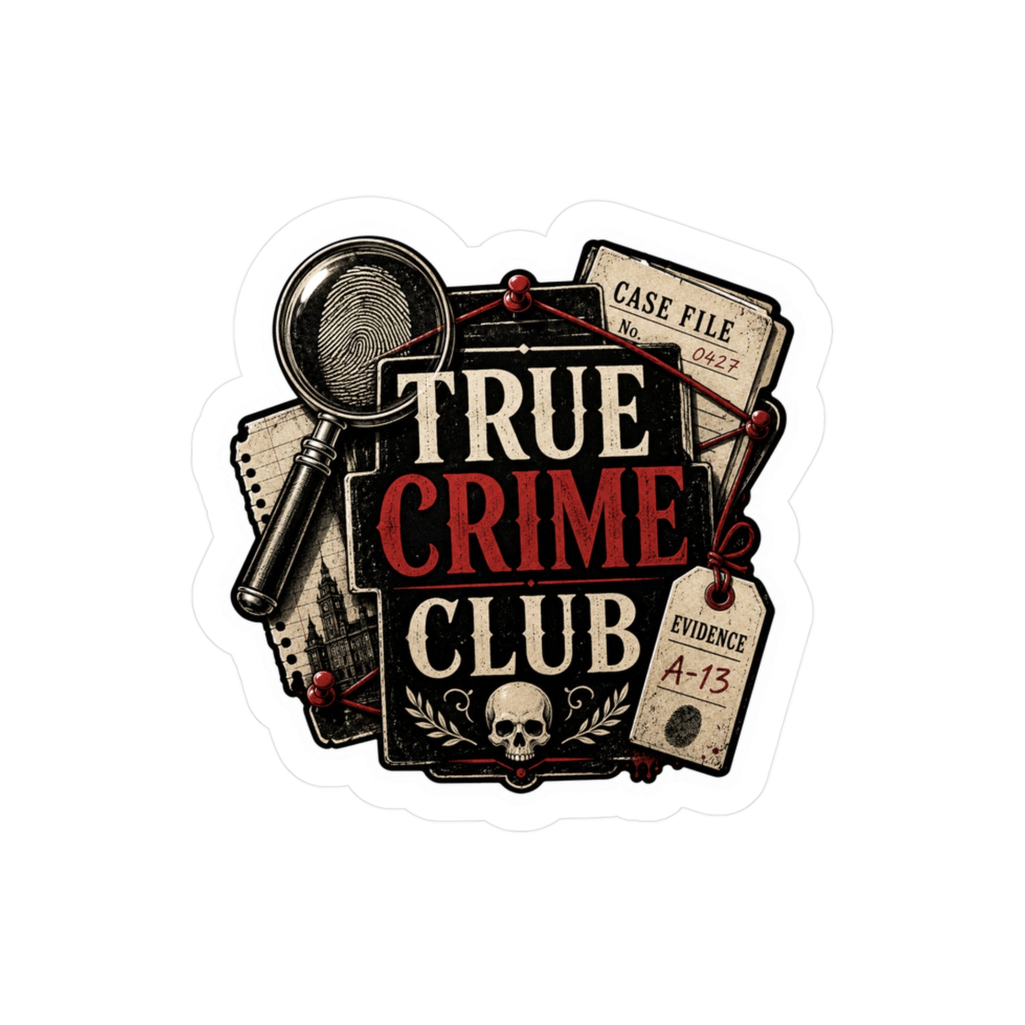 True Crime Club Vinyl Sticker 3x4