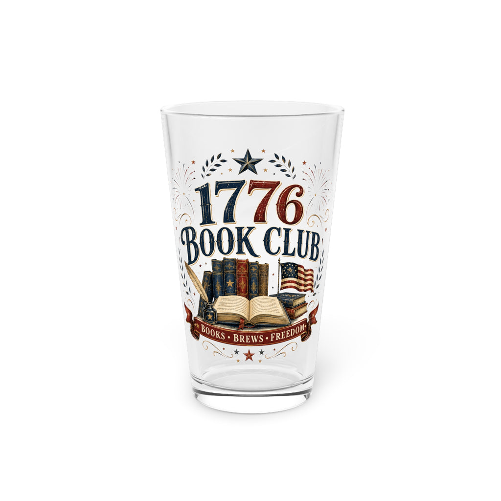 1776 Book Club Pint Glass — 16oz Patriotic Books, Brews & Freedom