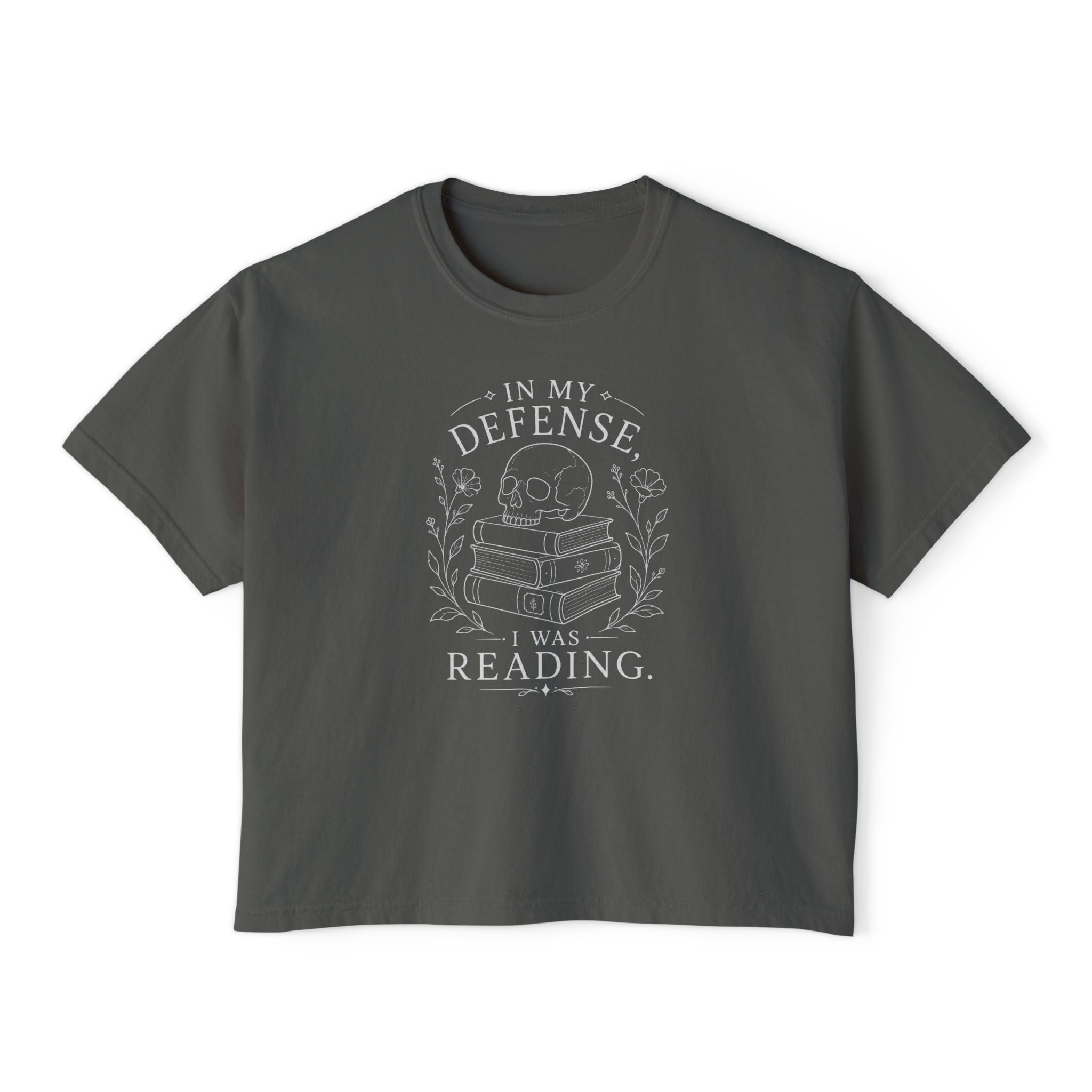 "In My Defense, I Was Reading" Boxy Tee