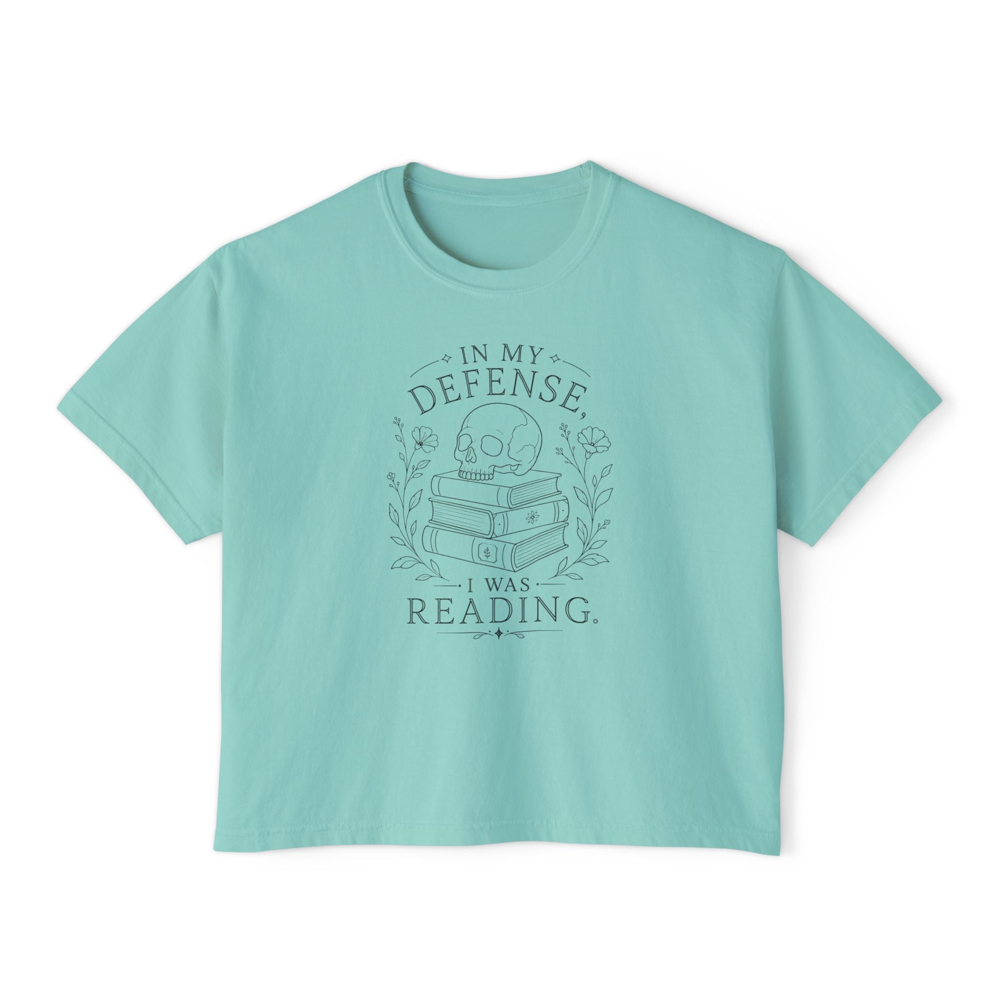 "In My Defense, I Was Reading" Boxy Tee