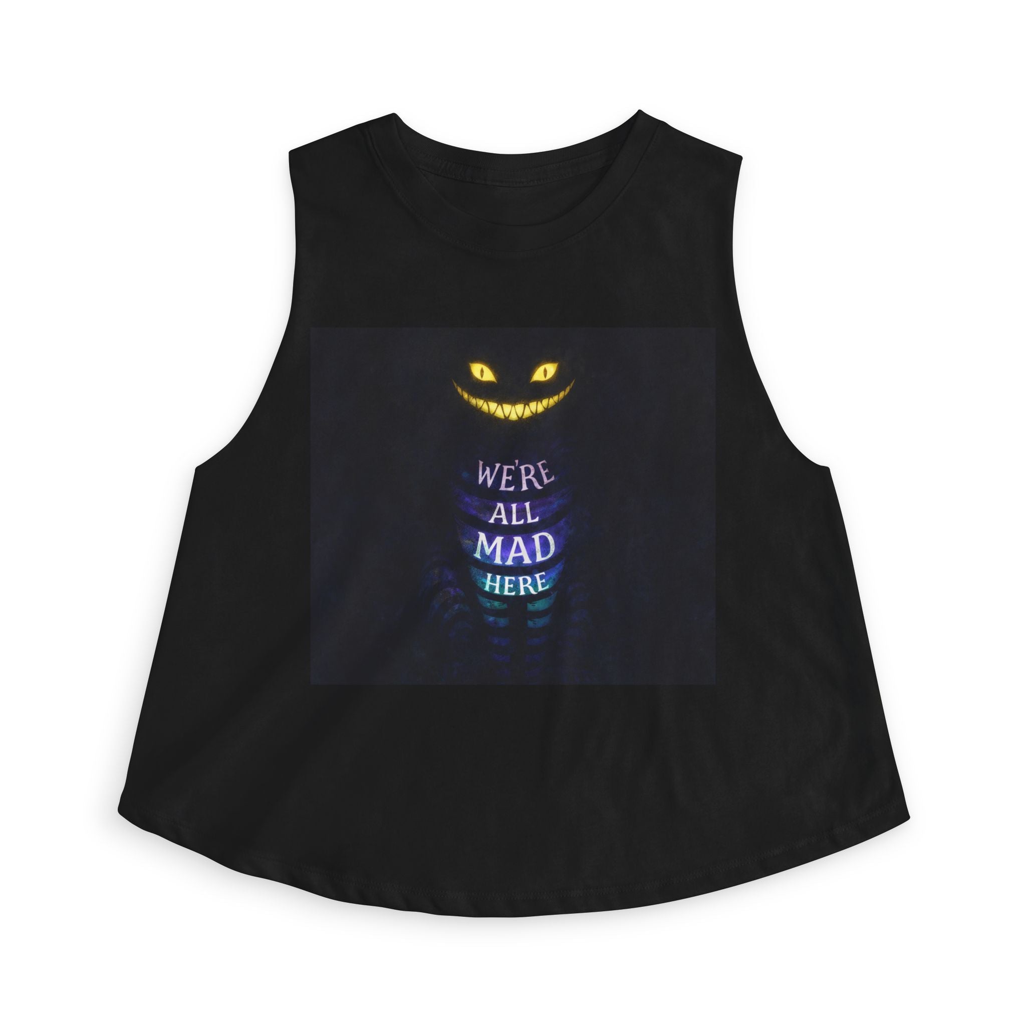 Cheshire Smile Crop Top - "We're All Mad Here" Alice in Wonderland