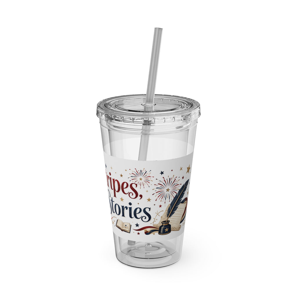 Tumbler — 'Stars, Stripes & Stories' 16oz Insulated Straw Cup