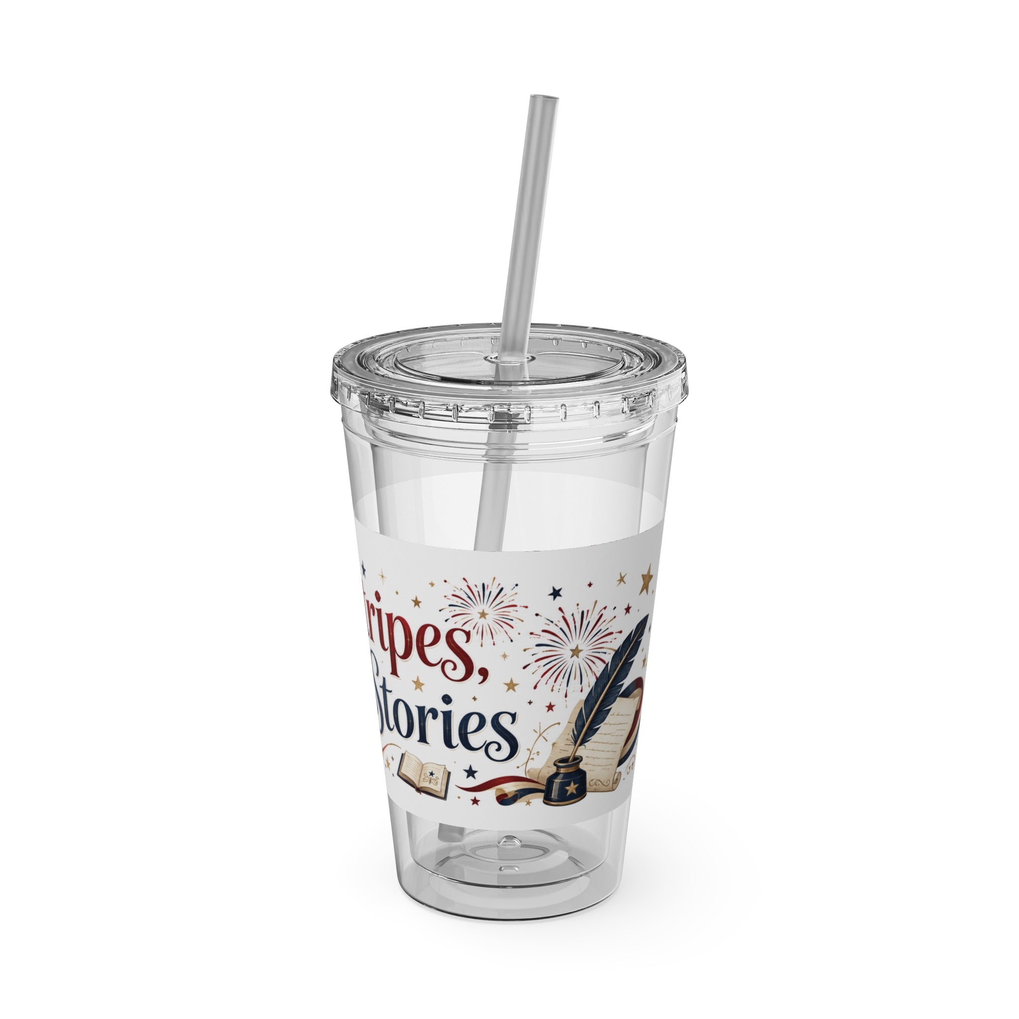 Tumbler — 'Stars, Stripes & Stories' 16oz Insulated Straw Cup