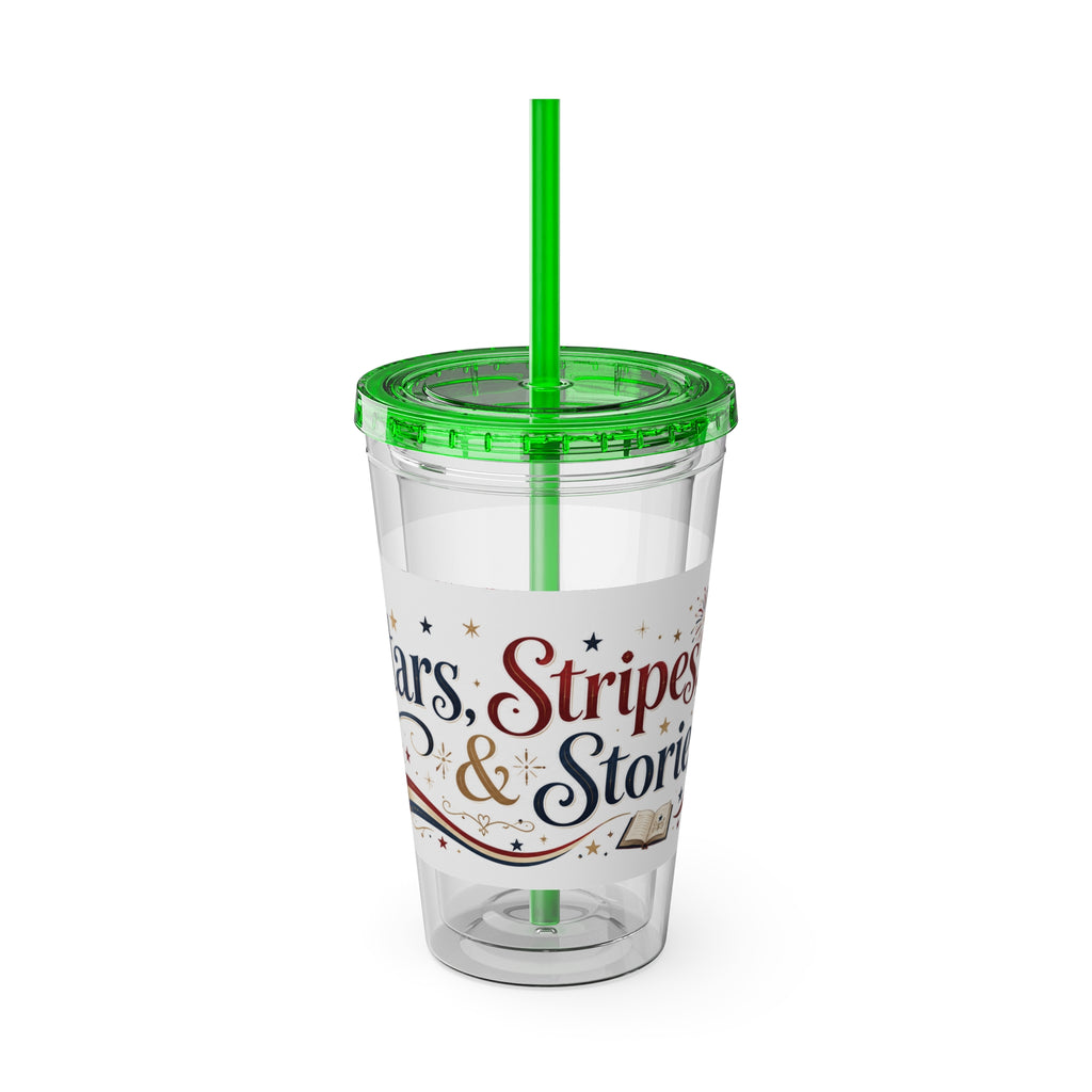 Tumbler — 'Stars, Stripes & Stories' 16oz Insulated Straw Cup