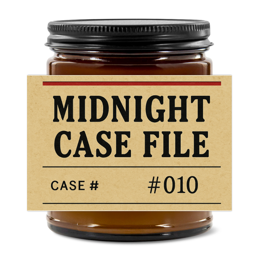 "Midnight Case File" Comfort Spice 9oz Candle