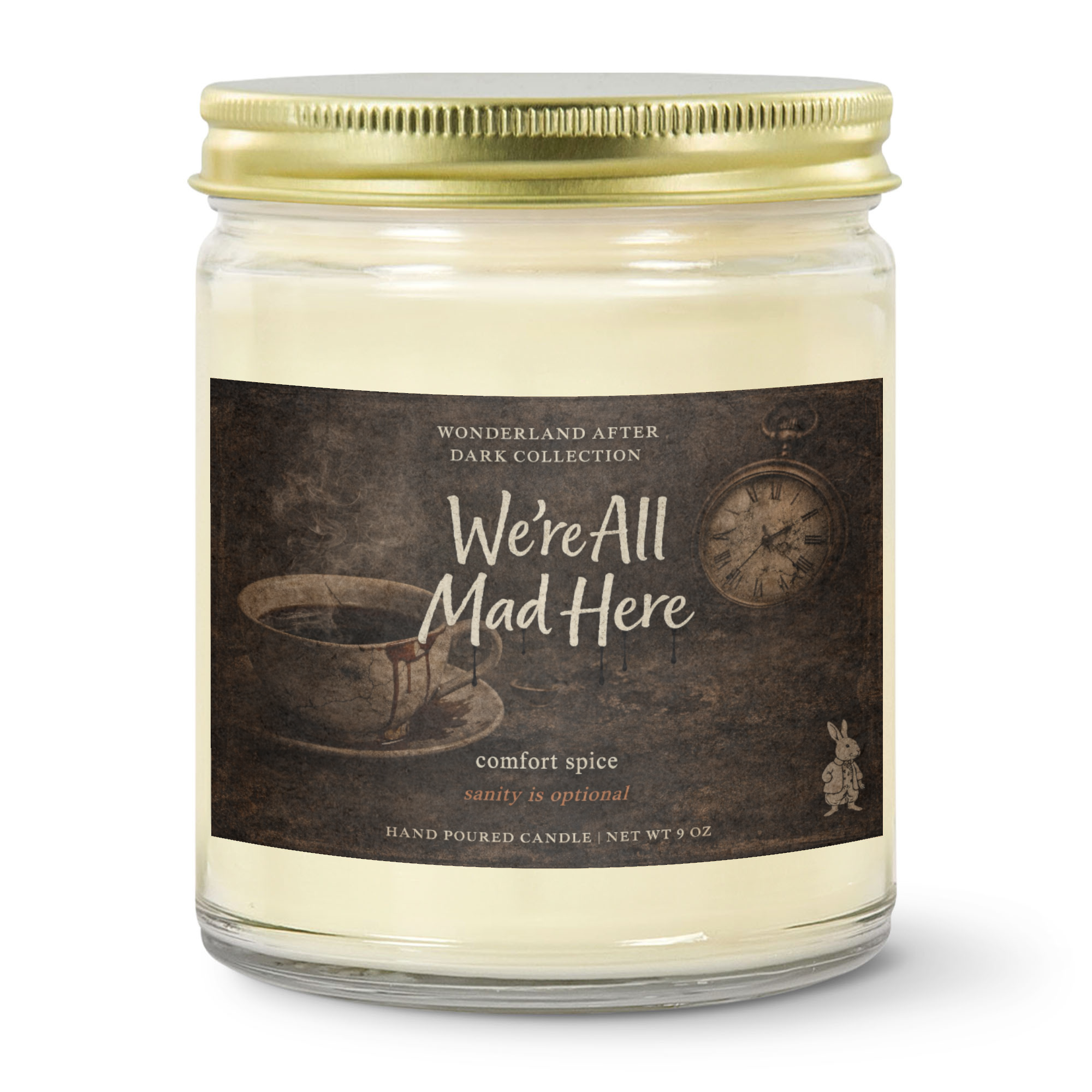 We’re All Mad Here Candle – Comfort Spice Scent | Wonderland After Dark Collection (9 oz)
