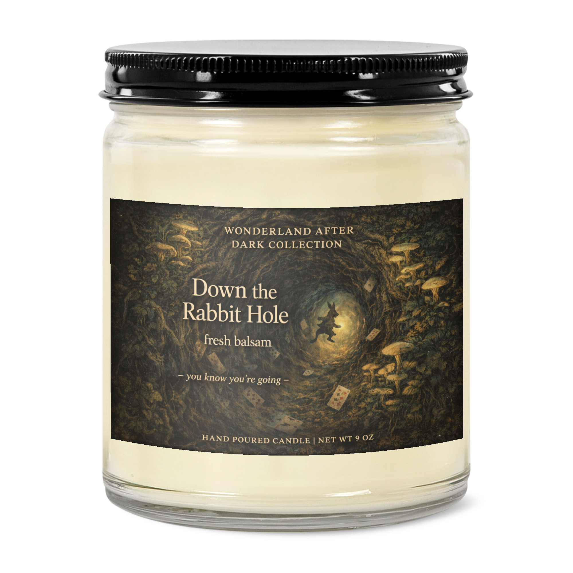 Down the Rabbit Hole Candle – Fresh Balsam | Wonderland After Dark Collection (9 oz)