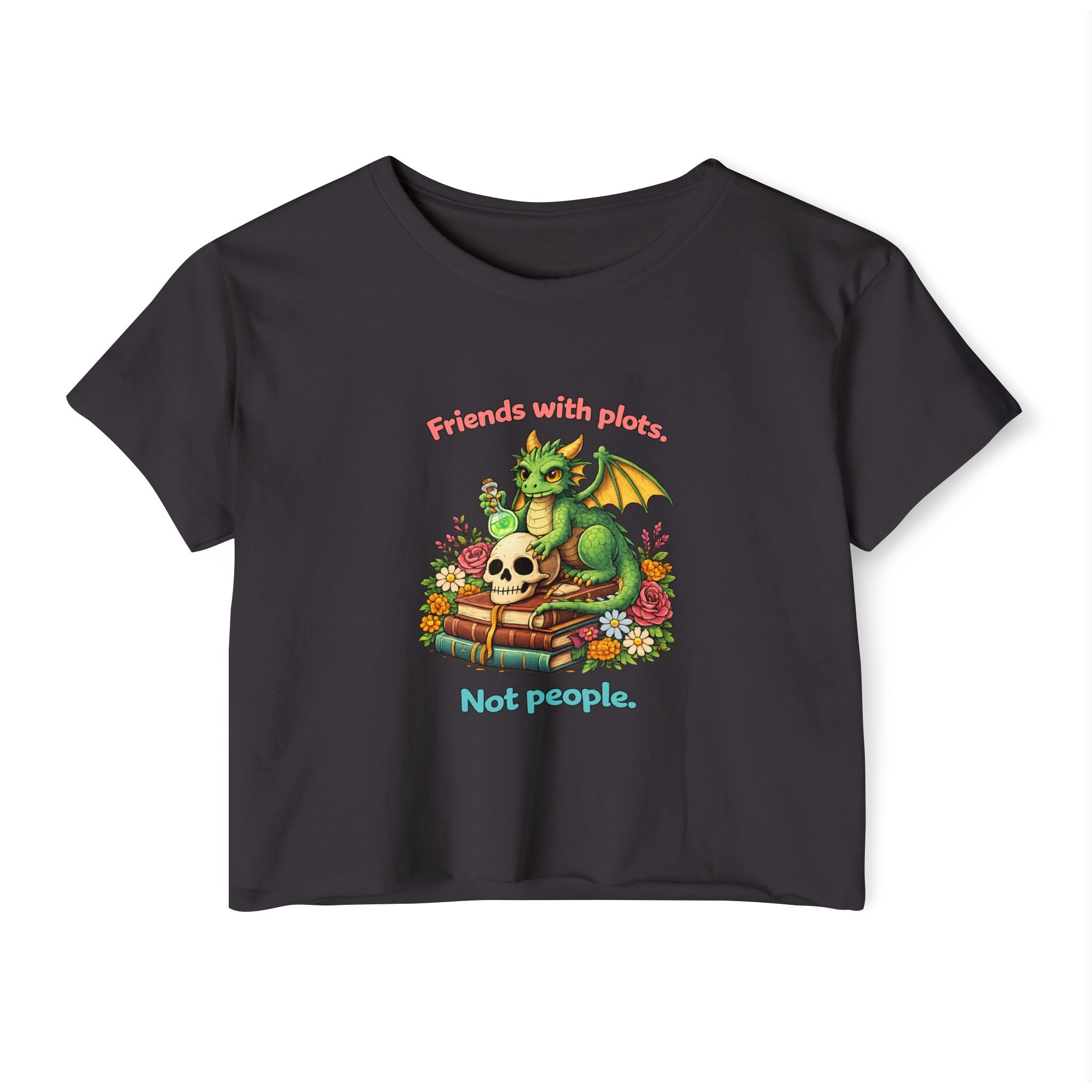 Book Dragon Energy – Friends With Plots Not People Crop Top