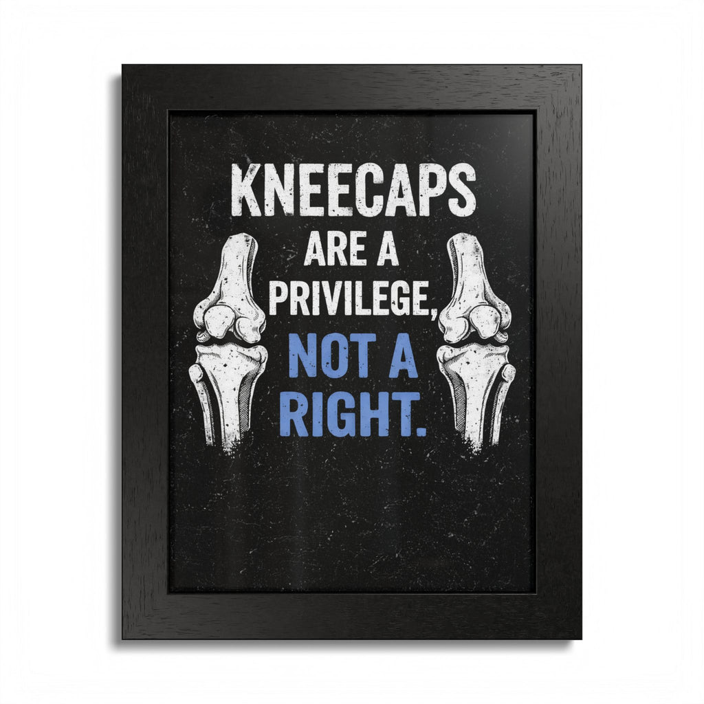 "Kneecaps Are a Privilege, Not a Right" Framed Poster