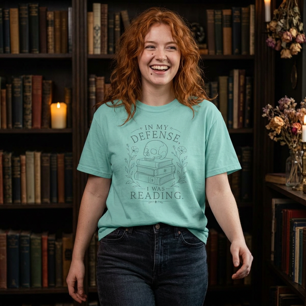 "In My Defense, I Was Reading" Boxy Tee