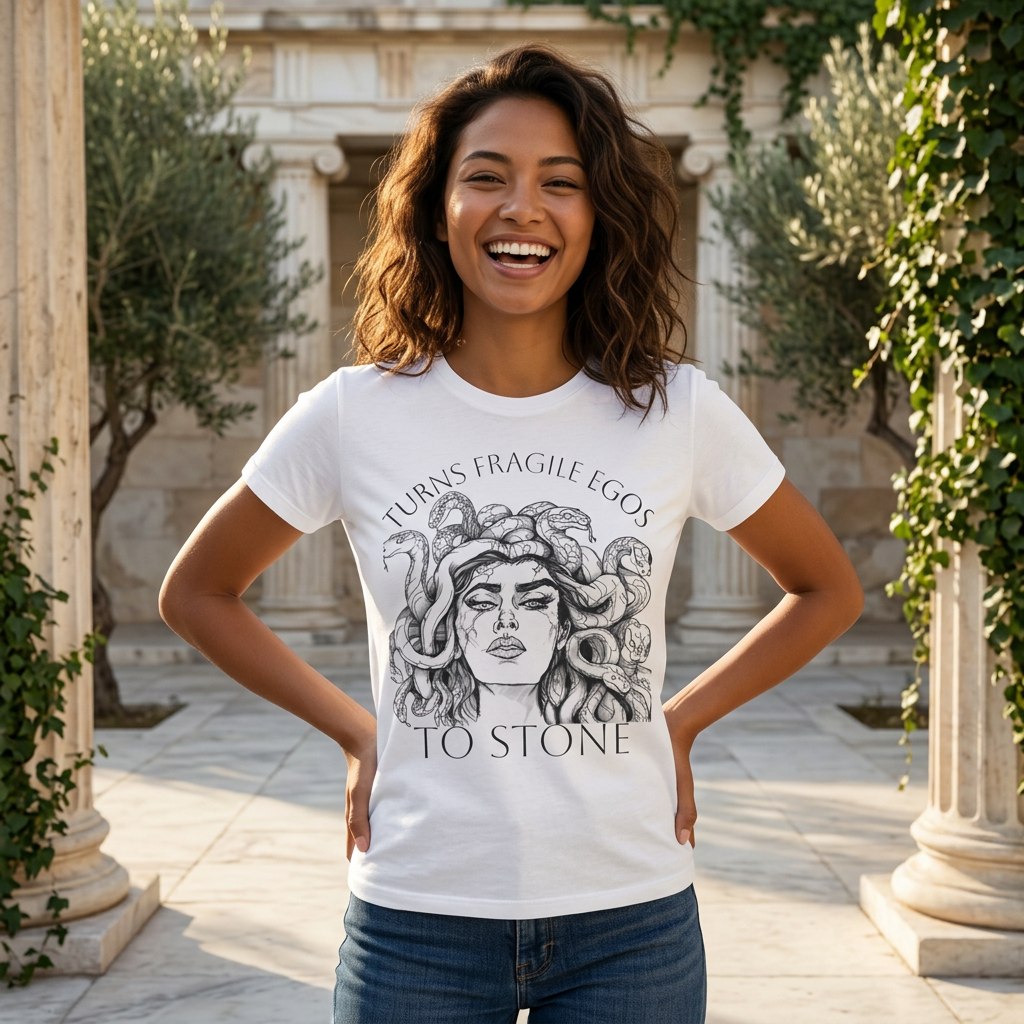 Turns Fragile Egos to Stone Medusa Tee