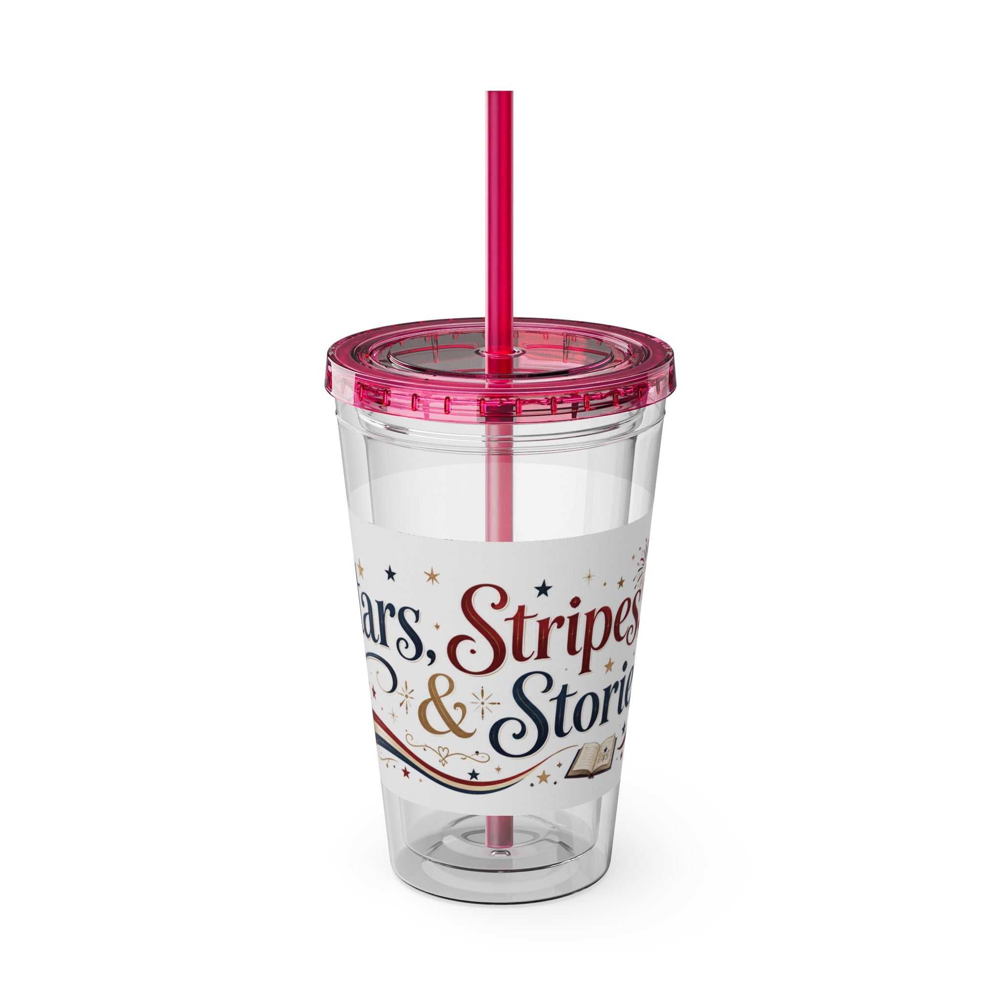 Tumbler — 'Stars, Stripes & Stories' 16oz Insulated Straw Cup