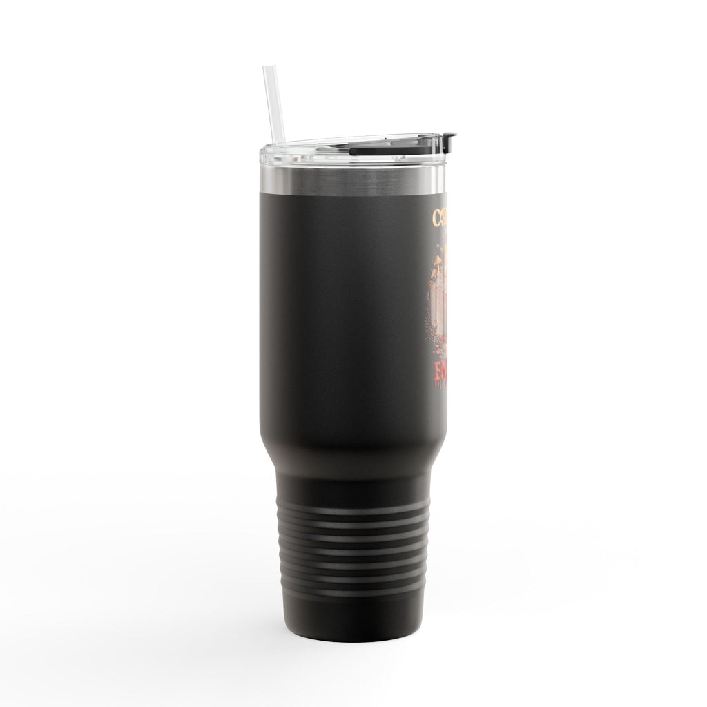 40oz Insulated Travel Mug — "Compost Your Enemies" Skull Garden