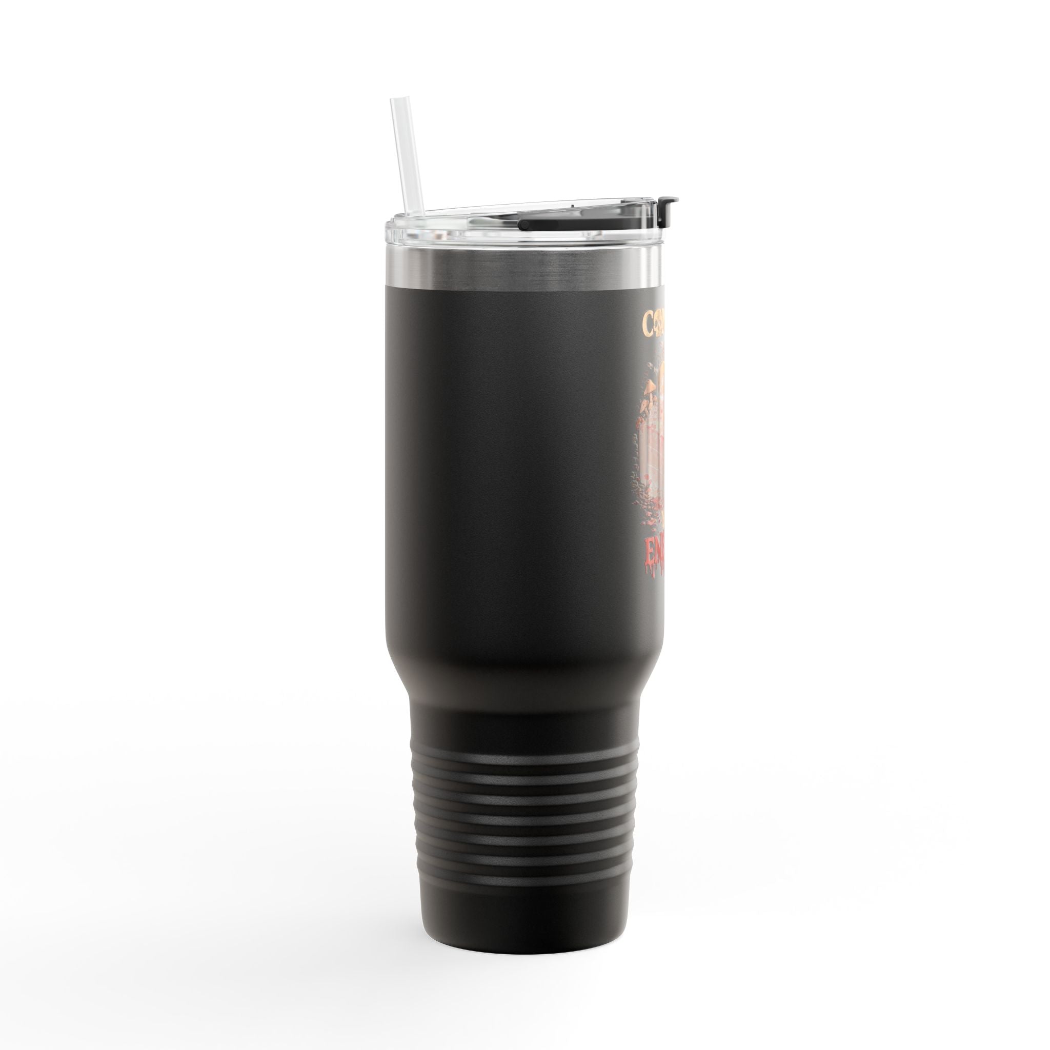 40oz Insulated Travel Mug — "Compost Your Enemies" Skull Garden