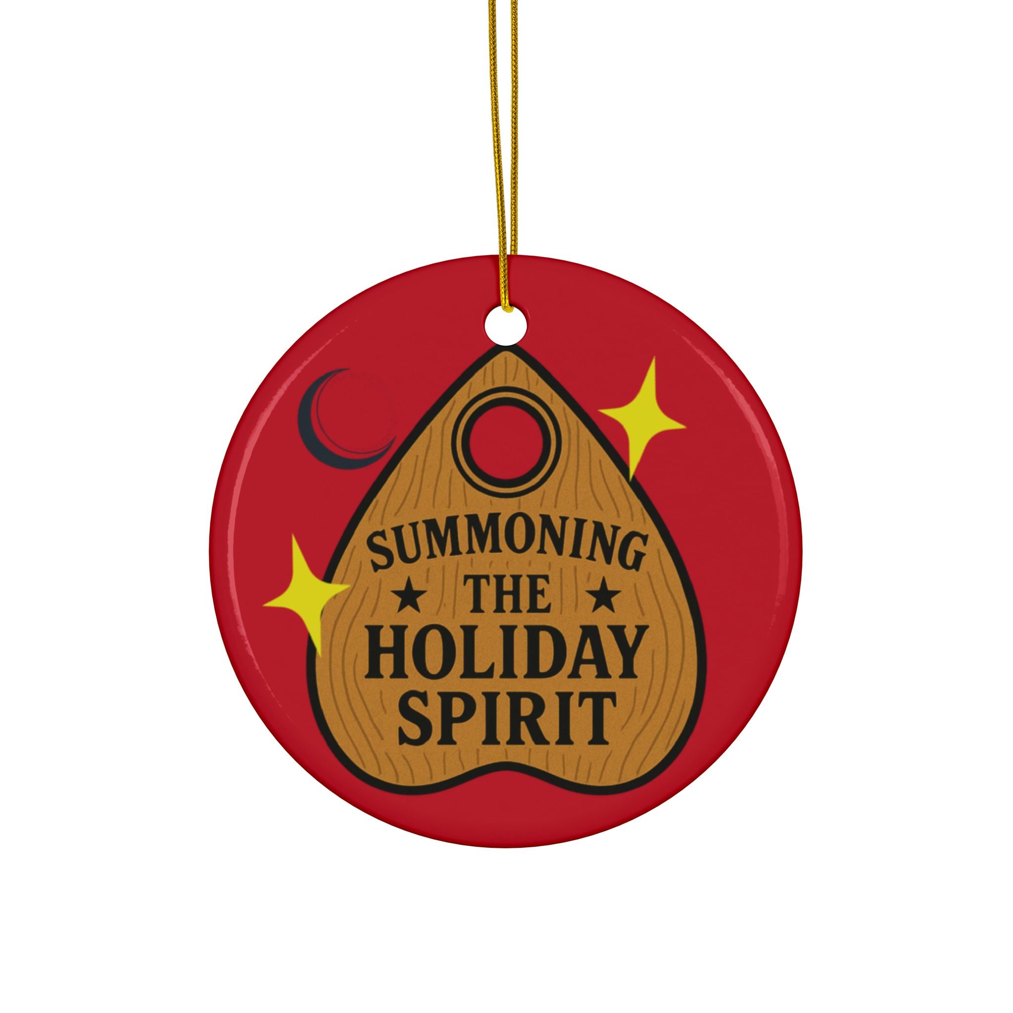 “Summoning the Holiday Spirit” Ouija Planchette Christmas Tree Ornament