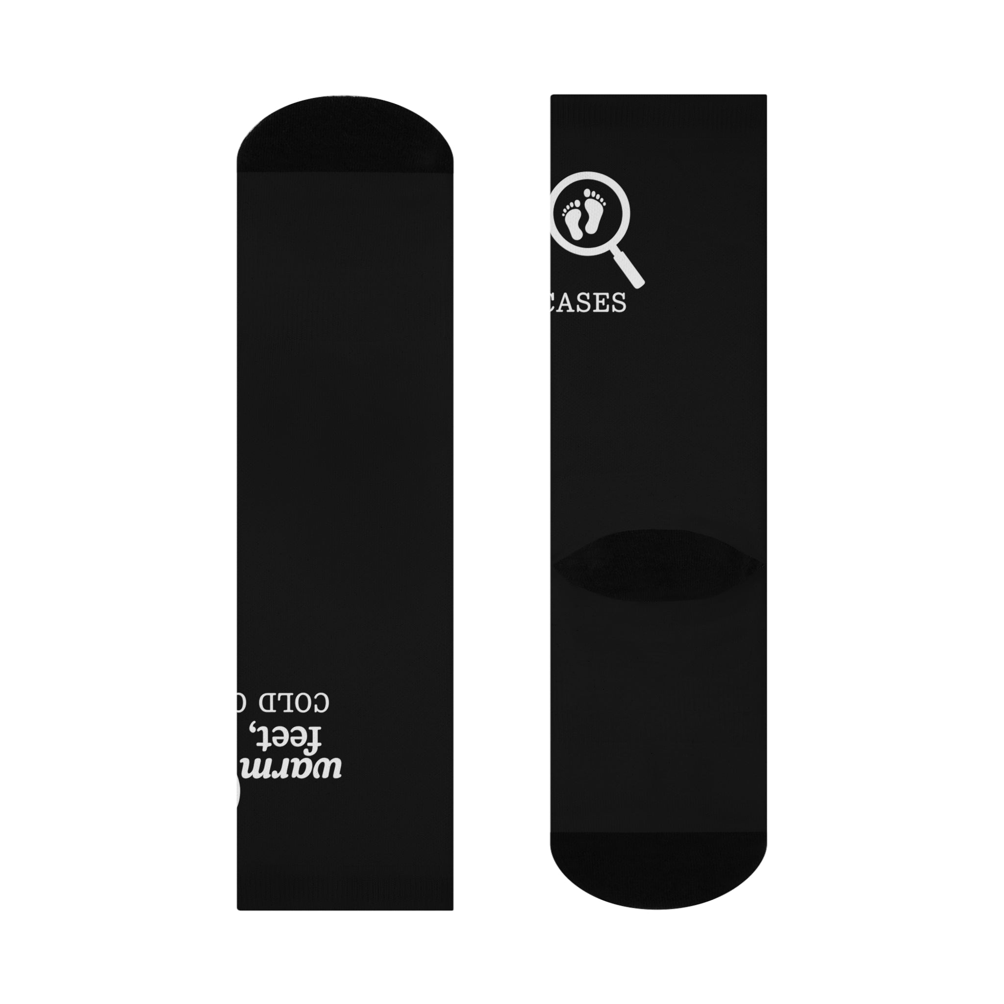 Warm Feet, Cold Cases Cushioned Crew Socks — Detective Cozy Novelty Socks