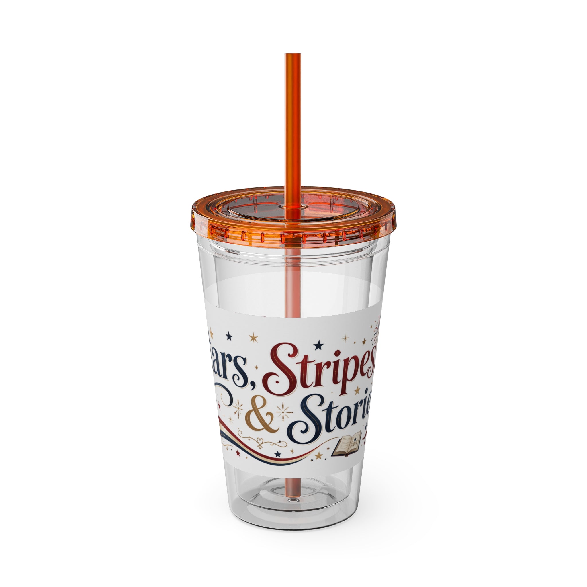 Tumbler — 'Stars, Stripes & Stories' 16oz Insulated Straw Cup