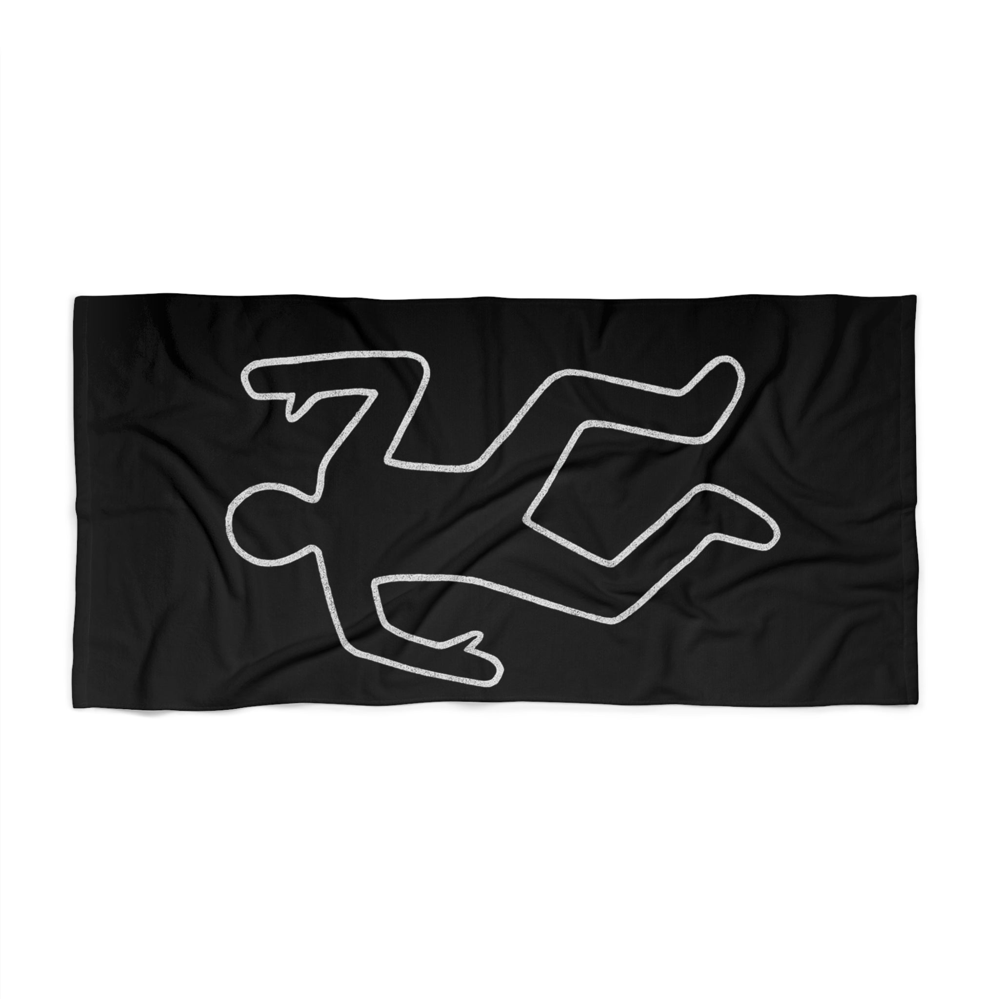 Chalk Outline Crime Scene Beach Towel--POD
