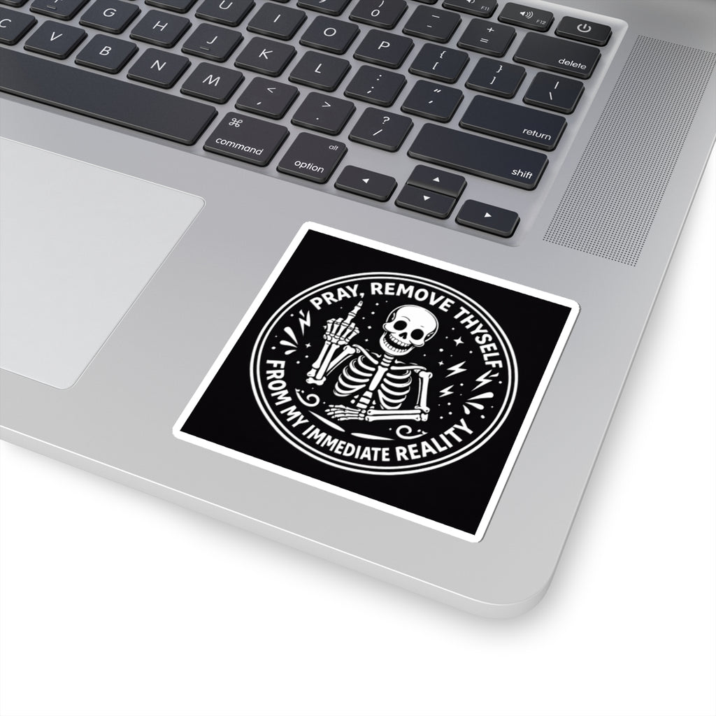 "Pray, Remove Thyself" Shakespearean Skeleton Sticker
