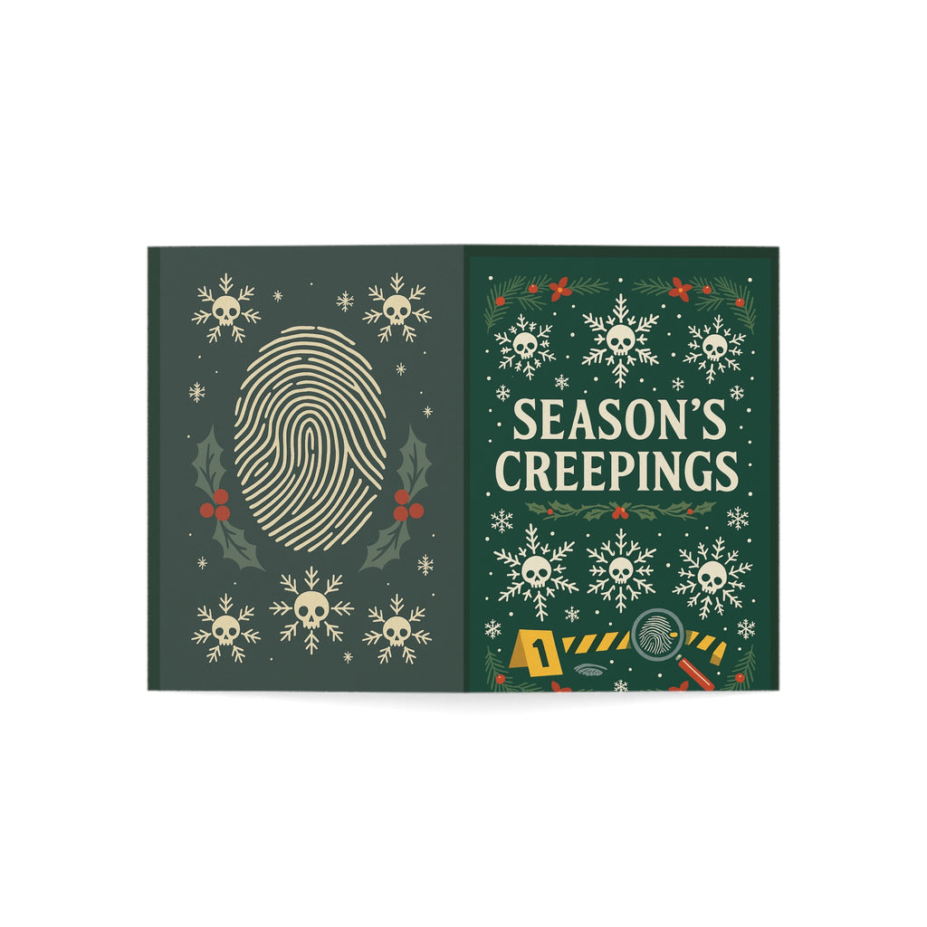 "Season's Creepings" Forensic Greeting Cards (1, 10, 30, and 50pcs)