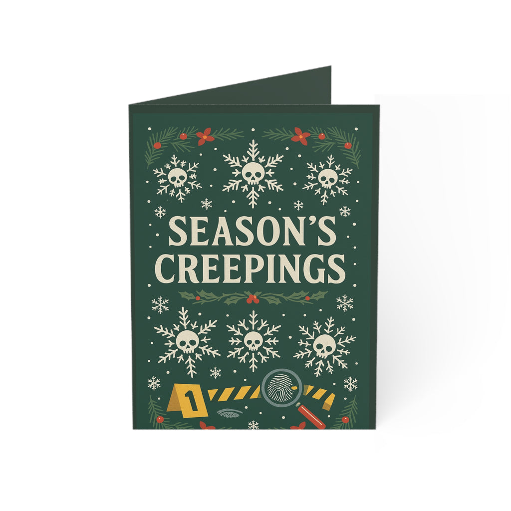 "Season's Creepings" Forensic Greeting Cards (1, 10, 30, and 50pcs)