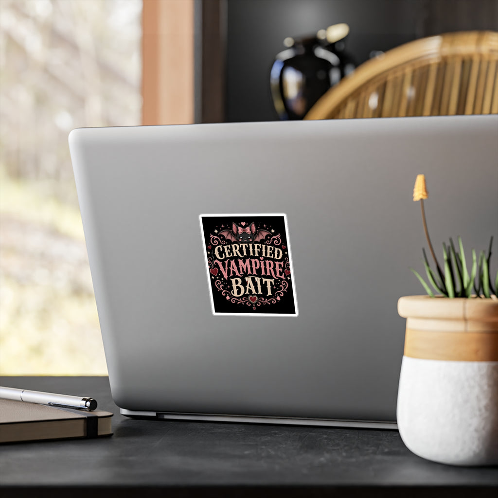 Certified Vampire Bait Cute Gothic Sticker
