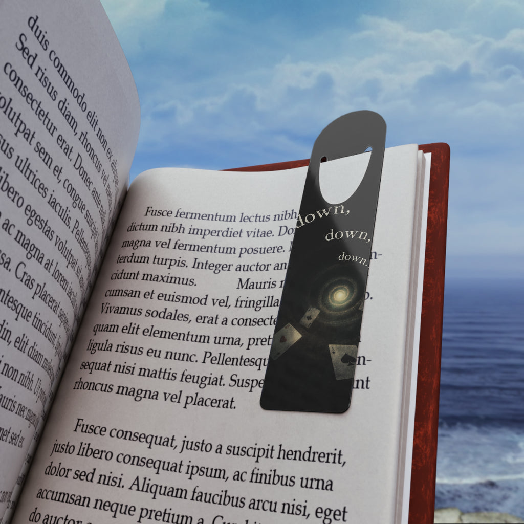 Alice in Wonderland 'Down, Down' Metal Bookmark — Gothic Playing Cards Vortex