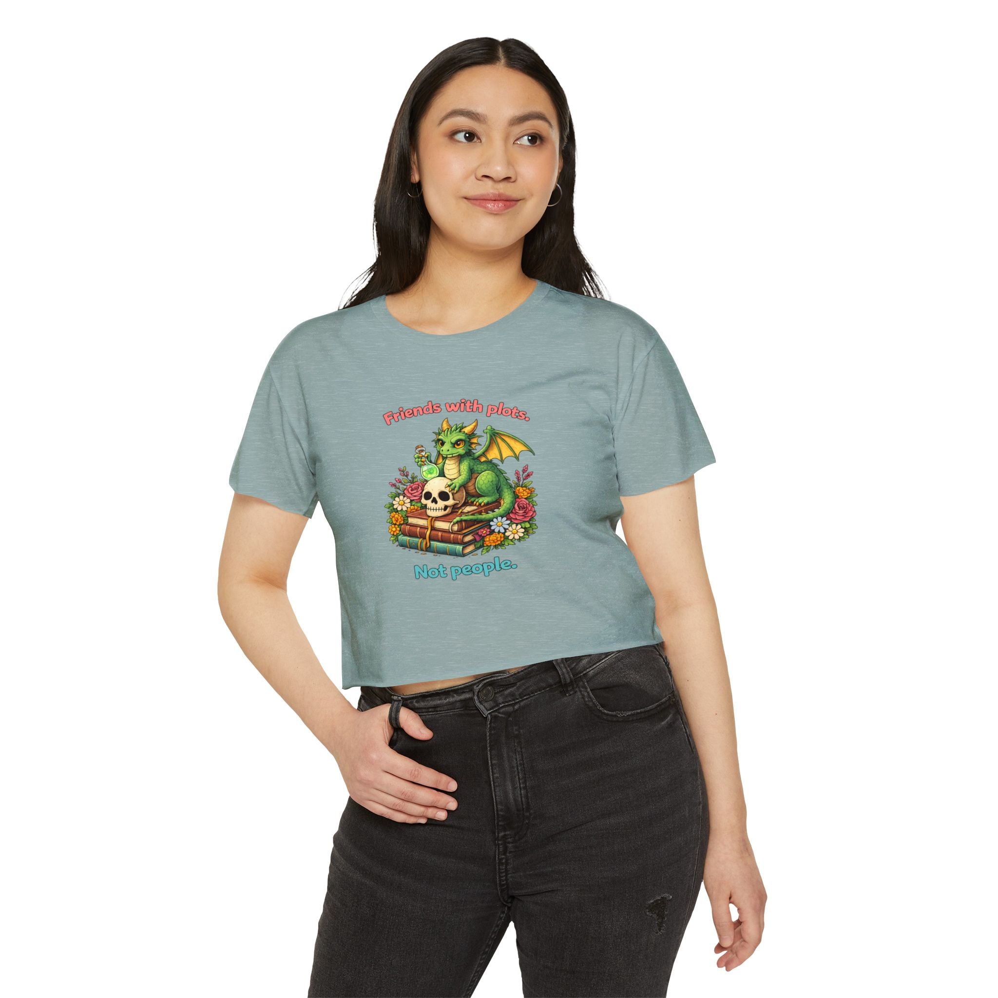 Book Dragon Energy – Friends With Plots Not People Crop Top