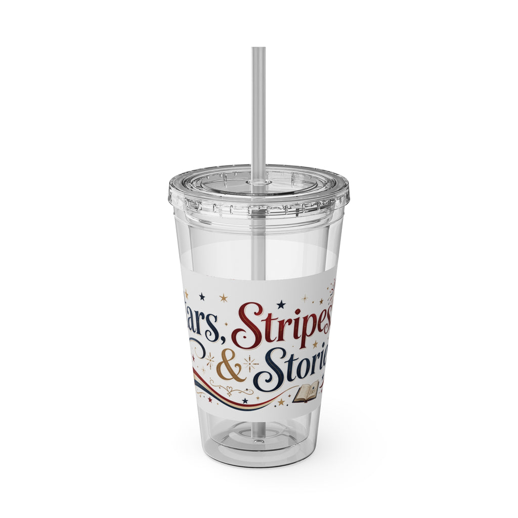 Tumbler — 'Stars, Stripes & Stories' 16oz Insulated Straw Cup