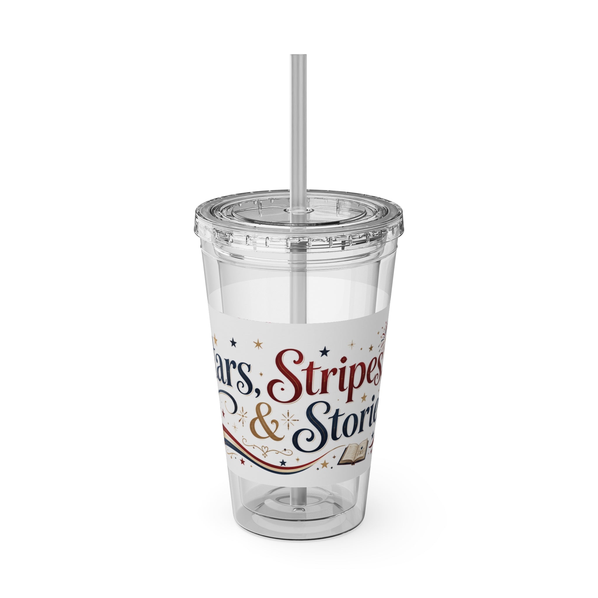Tumbler — 'Stars, Stripes & Stories' 16oz Insulated Straw Cup
