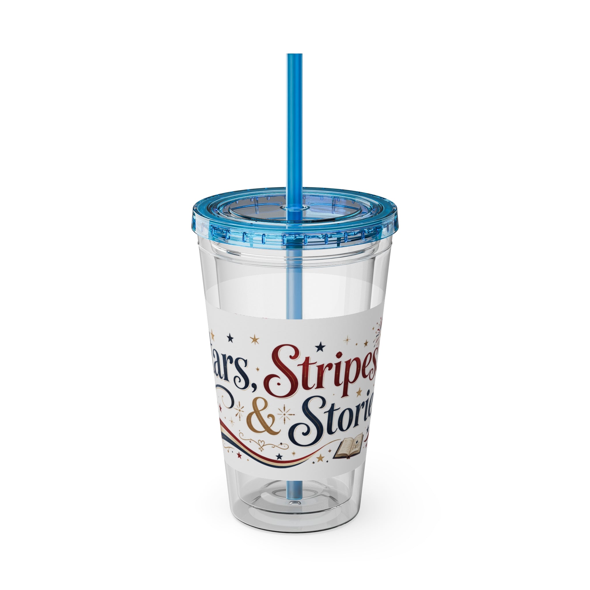 Tumbler — 'Stars, Stripes & Stories' 16oz Insulated Straw Cup