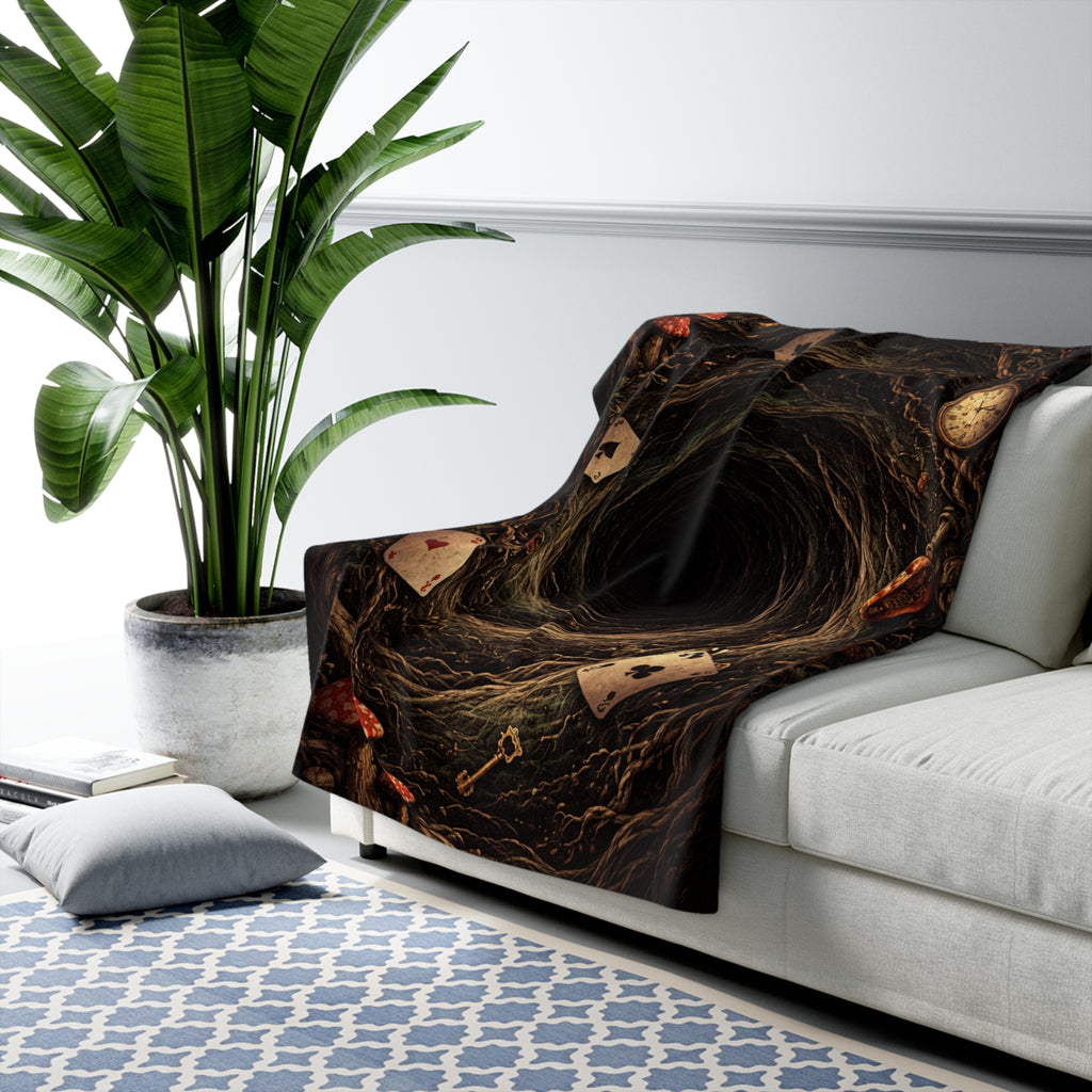 Down the Rabbit Hole Sherpa Fleece Blanket | Wonderland After Dark Collection
