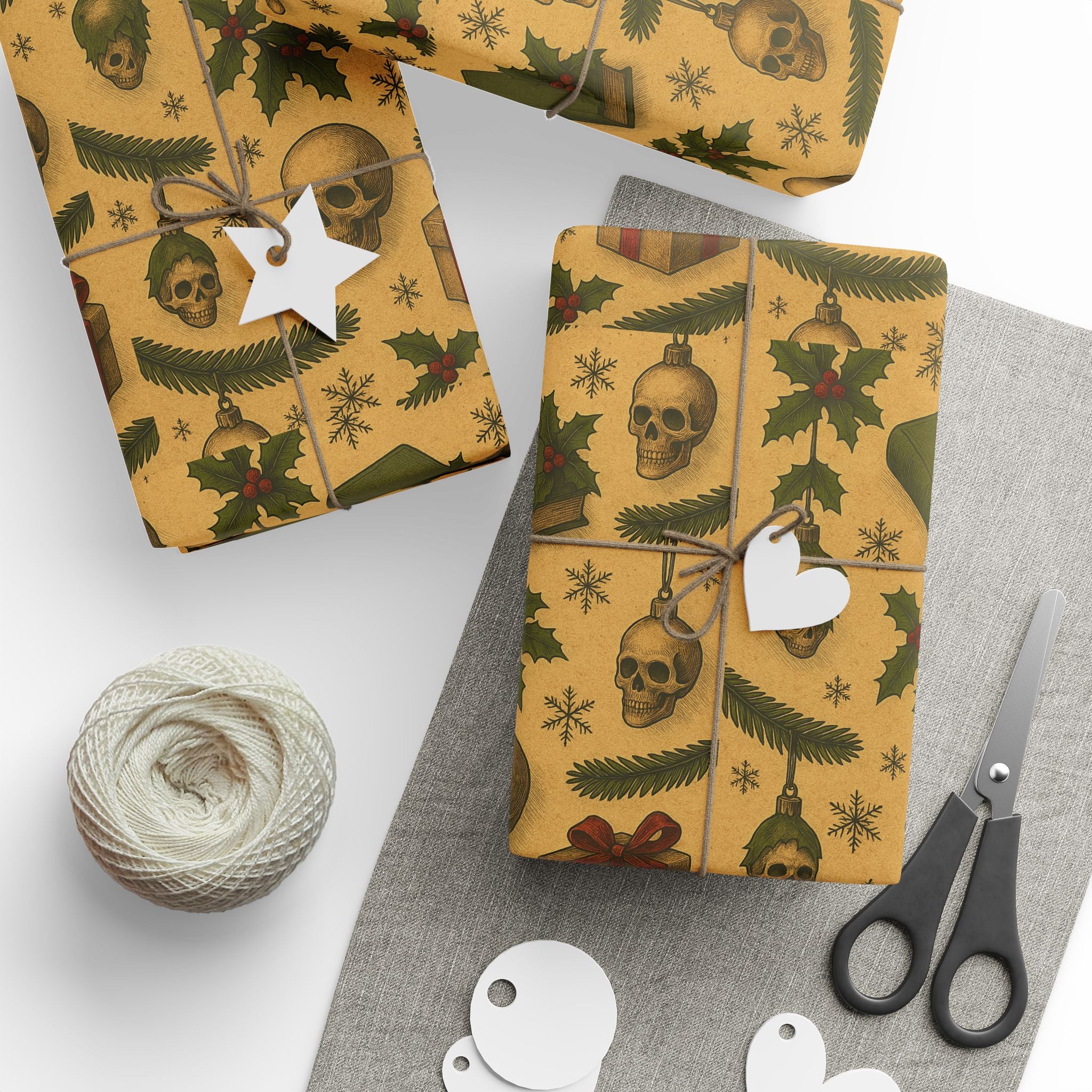 Books, Bones & Bows Wrapping Paper