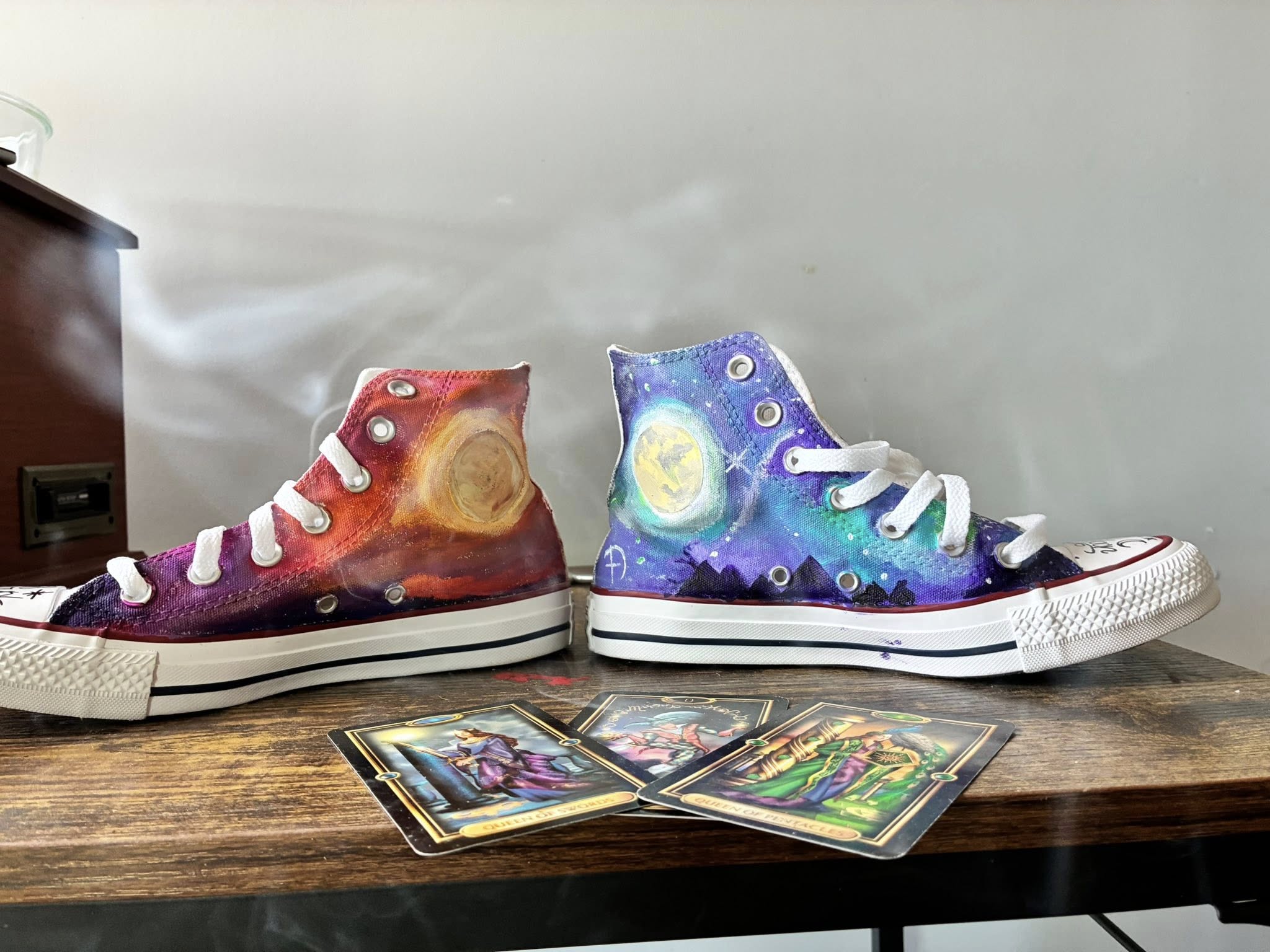 Sun & Moon — Hand-Painted Converse (One-of-a-Kind Pair)