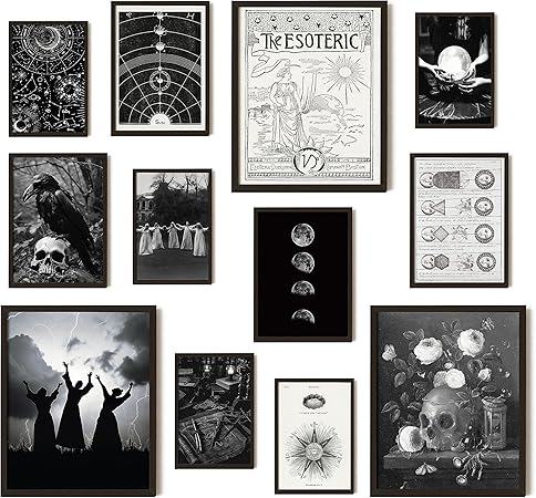 11-piece gothic wall art set to enchant any witchy space